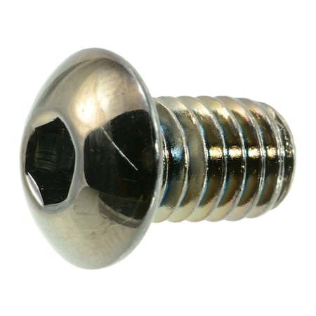 Midwest Fastener 5/16"-18 Socket Head Cap Screw, Button, Black Chrome Plated Steel, 1/2 in Length, 8 PK 33931